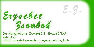 erzsebet zsombok business card